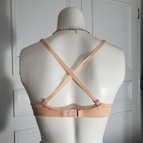 New- AERIE Peach with Taupe "EMMA" Bra- Padded- 34A - Picture 7 of 11